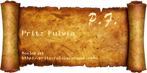 Pritz Fulvia névjegykártya
